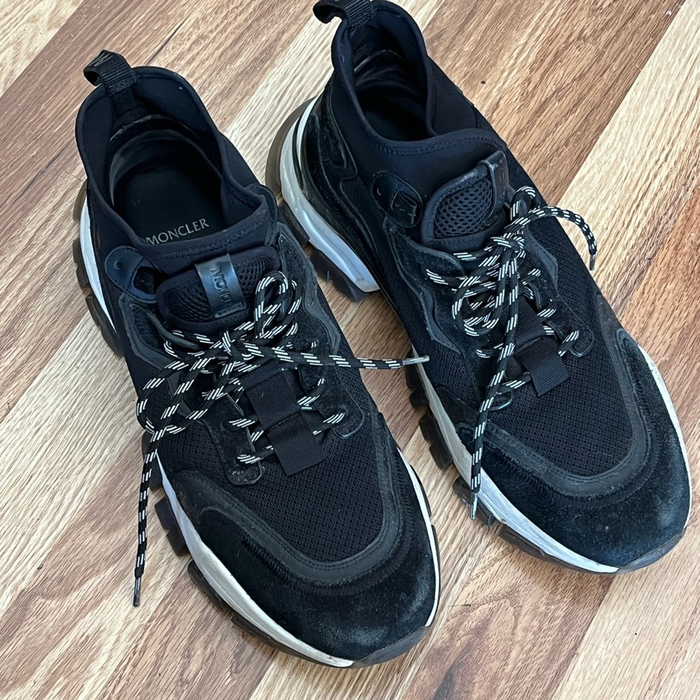Moncler Men's Black and White Athletic Shoes Sneakers 10 - 10.5 ?